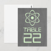 Grüne Atomkarton-Tischnummer Postkarte (Vorne/Hinten)