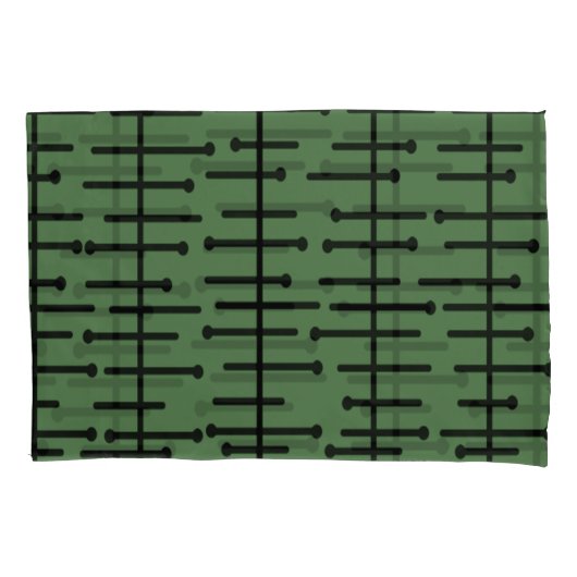 Grüne Atomlinien Kissenbezug (Vorderseite)