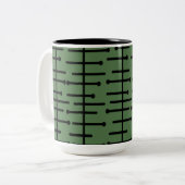 Grüne Atomlinien Zweifarbige Tasse (Vorderseite Links)