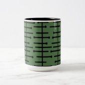 Grüne Atomlinien Zweifarbige Tasse (Mittel)