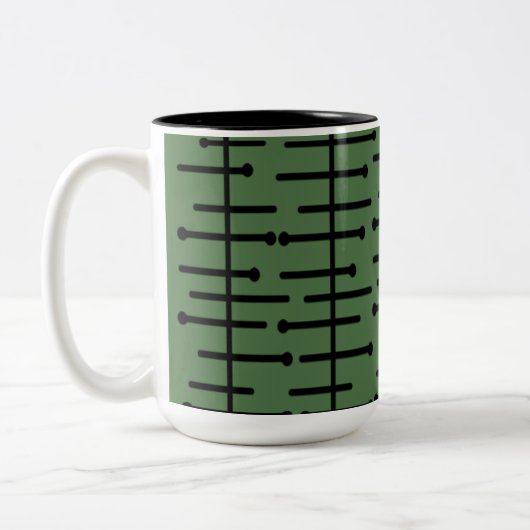 Grüne Atomlinien Zweifarbige Tasse (Links)