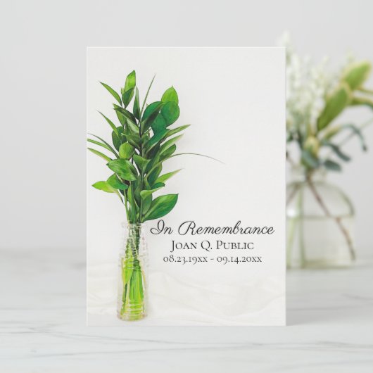 Grüne auf dem White Beuneral Memorial Service Programm (Stehend Vorderseite)