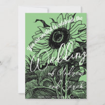 Grüne auf schwarzer Sonnenblume Einladung