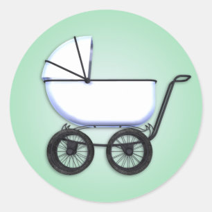 Grüne Aufkleber für Baby-Buggy