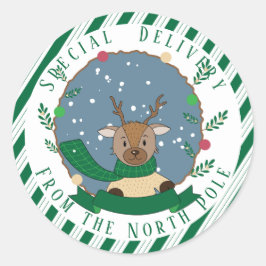 Grüne Aufkleber für die Rentierrückenreiniger