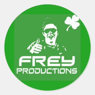 Grüne Aufkleber für Frey Productions