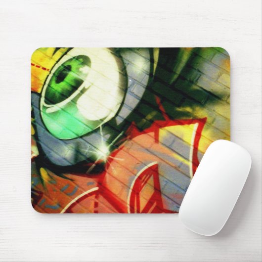 Grüne Augapfel-Graffiti im Echo-Park Mousepad (Mit Mouse)