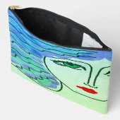 Grüne Augen Abstrakte digitale Kunst Zubehörtasche (Offen)