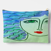 Grüne Augen Abstrakte digitale Kunst Zubehörtasche (Rückseite)