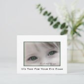 Grüne Augen Augenuntersuchung Ernennung Erinnerung Postkarte (Stehend Vorderseite)
