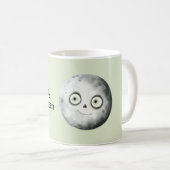 Grüne Augen Halloween Mond Kaffeetasse (VorderseiteRechts)
