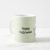Grüne Augen Halloween Mond Kaffeetasse (Vorderseite Links)