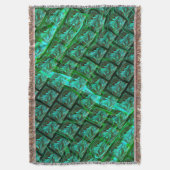 'Grüne Augen im Gitter', gekratzt und verschwommen Decke (Vorderseite Vertikal)