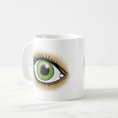 Grüne Augen Symbol Kaffeetasse (Vorderseite Links)