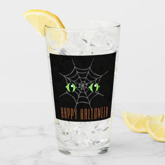 Grüne Augen und graue Spinnennetze Glas (Vorderseite Ice)