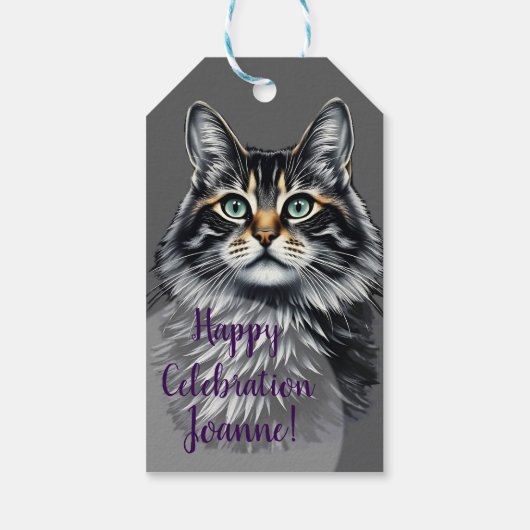 Grüne Augkatze Geschenkanhänger (Rückseite)