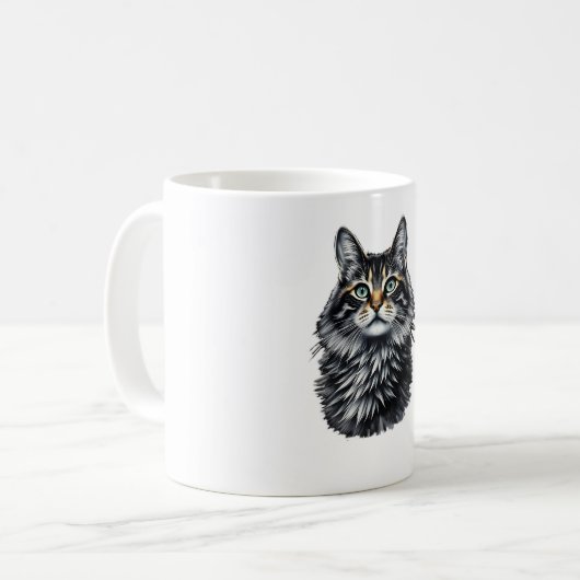 Grüne Augkatze Kaffeetasse (Vorderseite Links)