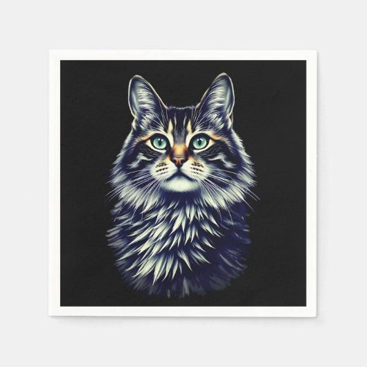 Grüne Augkatze Serviette (Vorderseite)