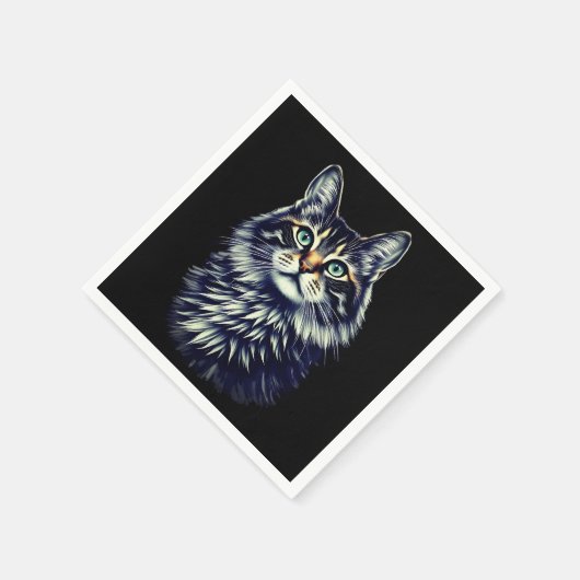 Grüne Augkatze Serviette (Ecke)