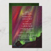 Grüne Aurora Hochzeit Einladung (Vorne/Hinten)