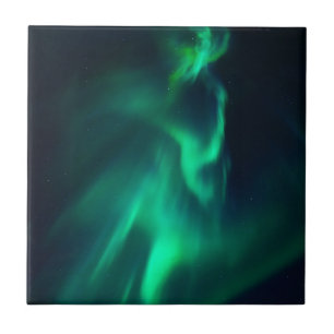 Grüne Aurora Nordlichter Fliese