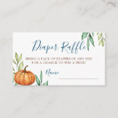 Grüne Autumn Pumpkin Baby Shower Diaper Raffle Begleitkarte (Vorderseite)