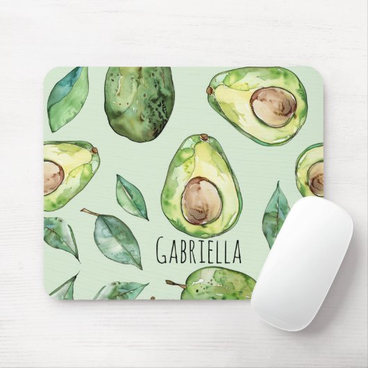 Grüne Avocados & Blätter Mousepad (Mit Mouse)