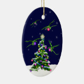 Grüne Baby-Drachen umkreisen einen Weihnachtsbaum Keramik Ornament (Rechts)
