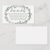 Grüne Baby-Duschbücher für Baby, buchen in Lieu Begleitkarte (Vorne/Hinten)