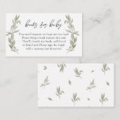 Grüne Baby-Duschbücher für Baby, buchen in Lieu Begleitkarte (Vorne/Hinten)