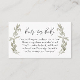 Grüne Baby-Duschbücher für Baby, buchen in Lieu Begleitkarte