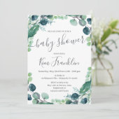 Grüne Baby Dusche Einladung (Stehend Vorderseite)