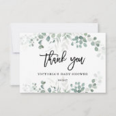 Grüne Baby Dusche Willkommen Dankeskarte (Vorderseite)