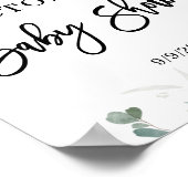 Grüne Baby Dusche Willkommen Poster (Ecke)