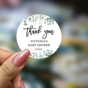 Grüne Baby Dusche Willkommen Runder Aufkleber