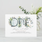 Grüne Baby Einladung zum 1. Geburtstag - neutral (Stehend Vorderseite)