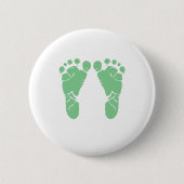 Grüne Babyabdrücke Button (Vorderseite)