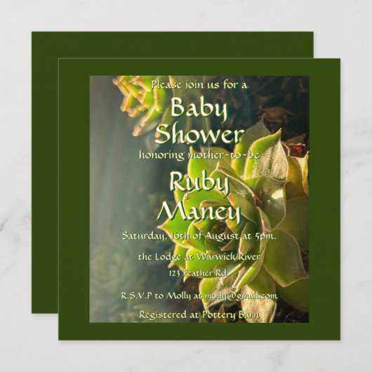 Grüne Babydusche (Vorne/Hinten)