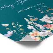 Grüne Babydusche der Wildblume Multicolor Poster (Ecke)