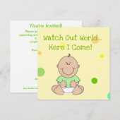 Grüne Babydusche Einladung (Vorne/Hinten)