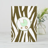 Grüne Babydusche Einladung (Stehend Vorderseite)