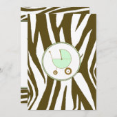 Grüne Babydusche Einladung (Vorne/Hinten)