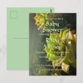 Grüne Babydusche Postkarte (Vorne/Hinten)