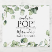 Grüne Babydusche Sparkling Weinflaschen Etikett W (Einzelnes Label)