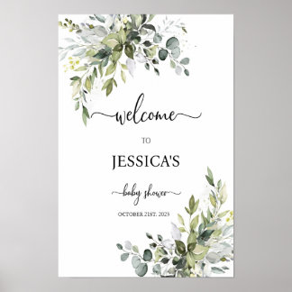 Grüne Babydusche Zeichen für Yard, botanisch Poster