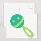 grüne Babyrassel Postkarte (Vorne/Hinten)