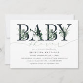 Grüne Babyshower-Einladung Einladung (Vorderseite)