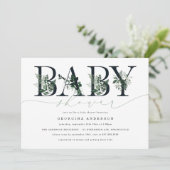 Grüne Babyshower-Einladung Einladung (Stehend Vorderseite)