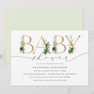 Grüne Babyshower-Einladung Einladung