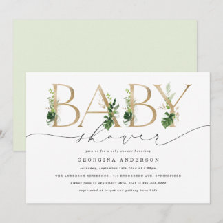 Grüne Babyshower-Einladung Einladung